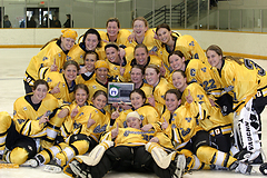 The Gustavus women's hockey team captured the MIAC title and finished fourth at the NCAA Division III Championships last season.