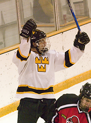 Eric Bigham celebrates his goal.