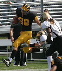 Patrick Wieneke caught the game-tying three-yard touchdown at the end of the second quarter.