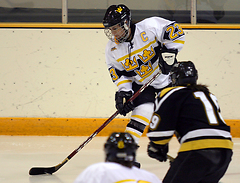 Andrea Peterson prepares to shoot her goal.
