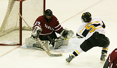 Mari Gunderson scores her second of three goals on the evening.