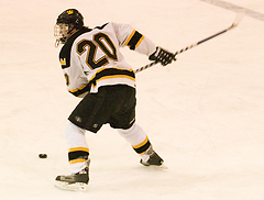 Jon Keseley winds up for a slapshot.