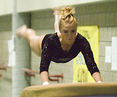Brittany Moore posted a team-high score of 9.175 on the vault.