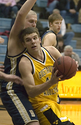 Senior Phil Sowden battles inside against the Royals.