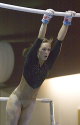 Kathleen Ozbun scored an 8.125 on the uneven bars and finished second on the vault with a 9.175.