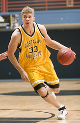 Andrew Doble scored 10 points for Gustavus, which improves to 11-9 overall, 9-6 in the MIAC.