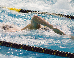 Brian Amundson set a new pool record in the 50 freestyle.