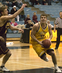 Phil Sowden drives down the lane.