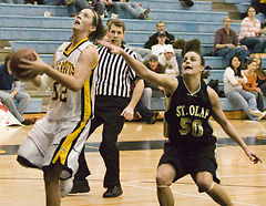 Bri Monahan scored 9 points and 7 boards for the Gusties.