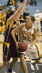 Bri Monahan record a double-double for Gustavus (19 points, 10 rebounds).