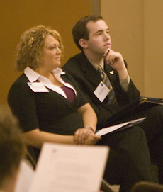 Gustavus junior Mike Marcotte and current MAPCS President Kelsey Hjelmeland