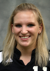 Nicki Ainsworth was one kill short of a double-double with nine kills and 10 digs.