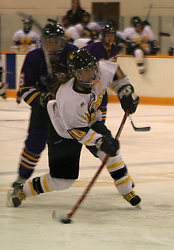 Alyssa Saunders shoots one of Gustavus' 35 shots on goal.