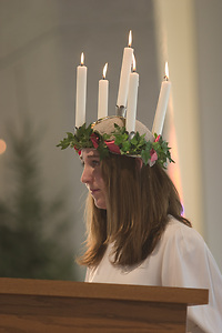 St. Lucia’s crown traditionally features lighted candles.