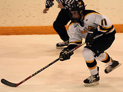David Martinson starts a rush up the ice.