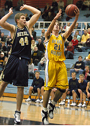 Jesse Van Sickle slashes in for two of his game-high 15 points.