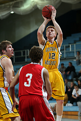 Point guard Mike DesLauriers pulls up for a jumper. (Brian Fowler photo)