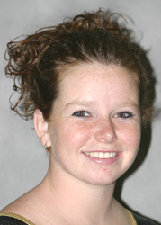 Christine Askham tied for third on the uneven bars with a score of 8.85.