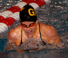 Christi O'Connor took first-place in the 200 backstroke.