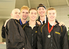 Five Gusties finished in the top six of the 500 freestyle.  (Photo Courtesy of Ryan Coleman, d3sports.com)