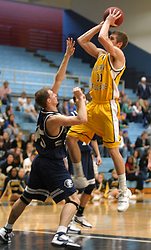 Trevor Wittwer goes up high to score.