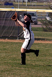 Jenny Story makes a play in right field.