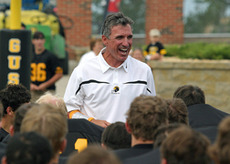 Football coach Jay Schoenebeck has been on the Gustavus sidelines for 15 years as head coach.