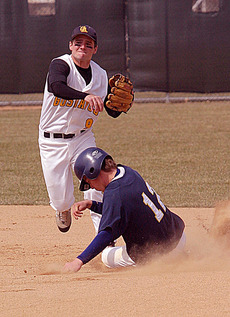 Veteran Nate Ruff looks to turn the double play. (Photo Courtesy: Brian Fowler, SportPix)