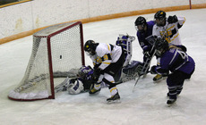 Melissa Mackley scores the first goal for the Gusties.