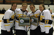 Seniors Mari Gunderson, Jenny Pusch, Jessie Doig, and Christine Wicker have provided valuable leadership this season.
