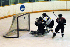 Lynn Hillen tallies the Gusties’ lone goal on a deflection midway through the second period.