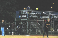 Andrea Brown made several superb stops at third base against Tufts.