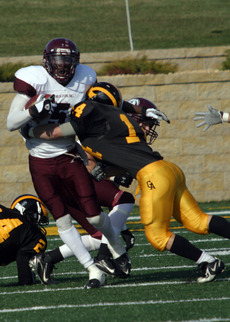 Ridley tackling an Augsburg receiver last season.