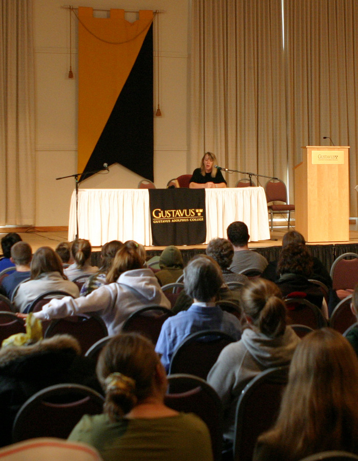 Jody Williams, 1997 Nobel Peace Prize recipient, spoke to the 2005 Building Bridges Conference at Gustavus Adolphus College.