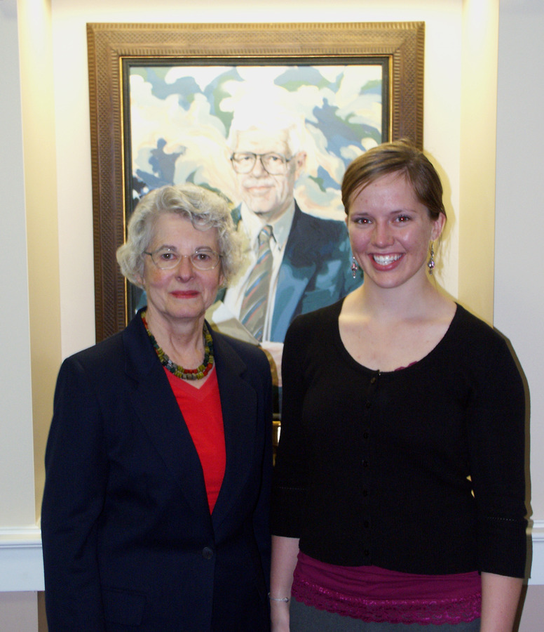 Kathryn Christenson (left) and Lindsey Reimnitz, recipient of the Ronald S. and Rolf S. Christenson Scholarship.