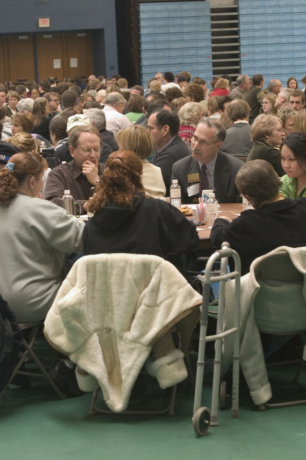 Small groups discussed the future of Gustavus at the 2006 Community Conversation.