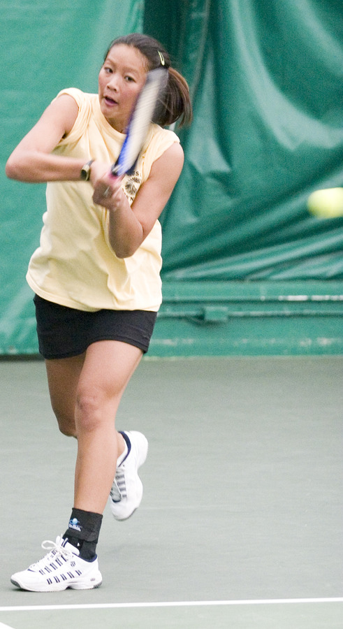 Lauren Hom did not give up a game in doubles or singles play against the Royals.