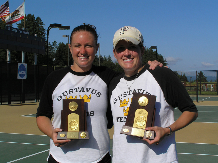 Houlihan (left) and Palen (right) became the fifth doubles team to win back-to-back NCAA Division III titles.