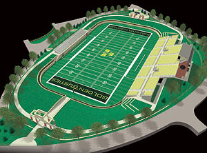  Architectural rendering of the football complex under construction at Gustavus.