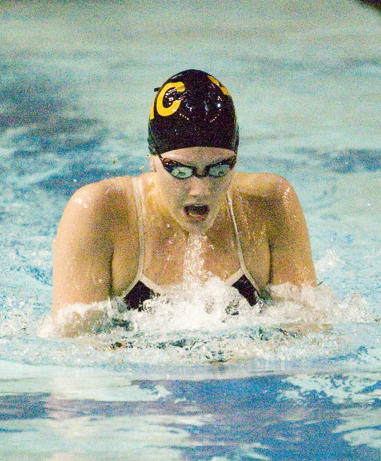 Sarah Koepp finished first in the 100 yard breaststroke.