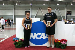 Castellano and Klaers with their NCAA trophies (photo courtesy - John Castellano).