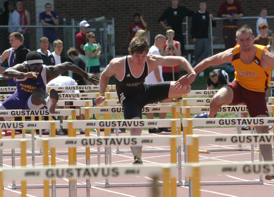 Tanner Miest won the 110 hurdles in a time of 14.76 seconds.