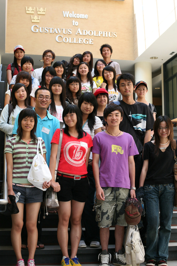 Students from UIC, a new liberal arts college in Zhuhai, China, pose for a photo while visiting campus July 4-8.
