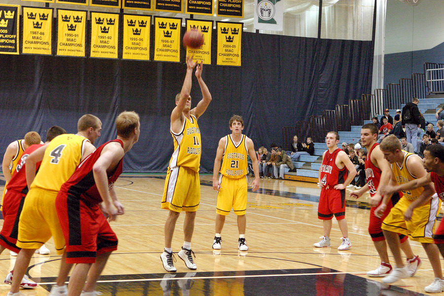 Trevor Wittwer makes one of his six free throws in the game.  He finished with 25 points.