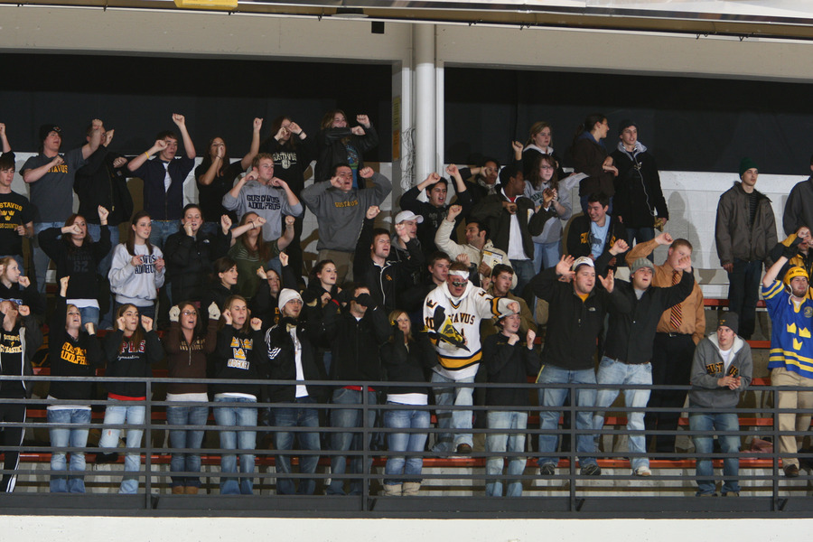 An enthusiastic crowd cheered a Gustie goal in the first period. (Brian Fowler photo)