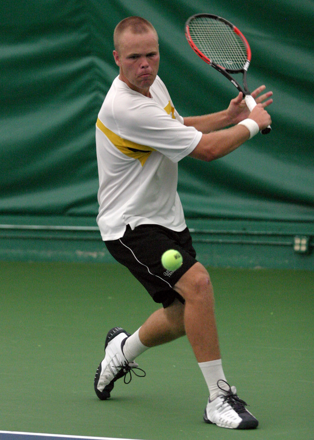 Eric Ice and doubles partner Kyle Olson lost to the top-seeded doubles team.