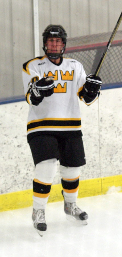 Ross Ring-Jarvi after his goal in the third period.