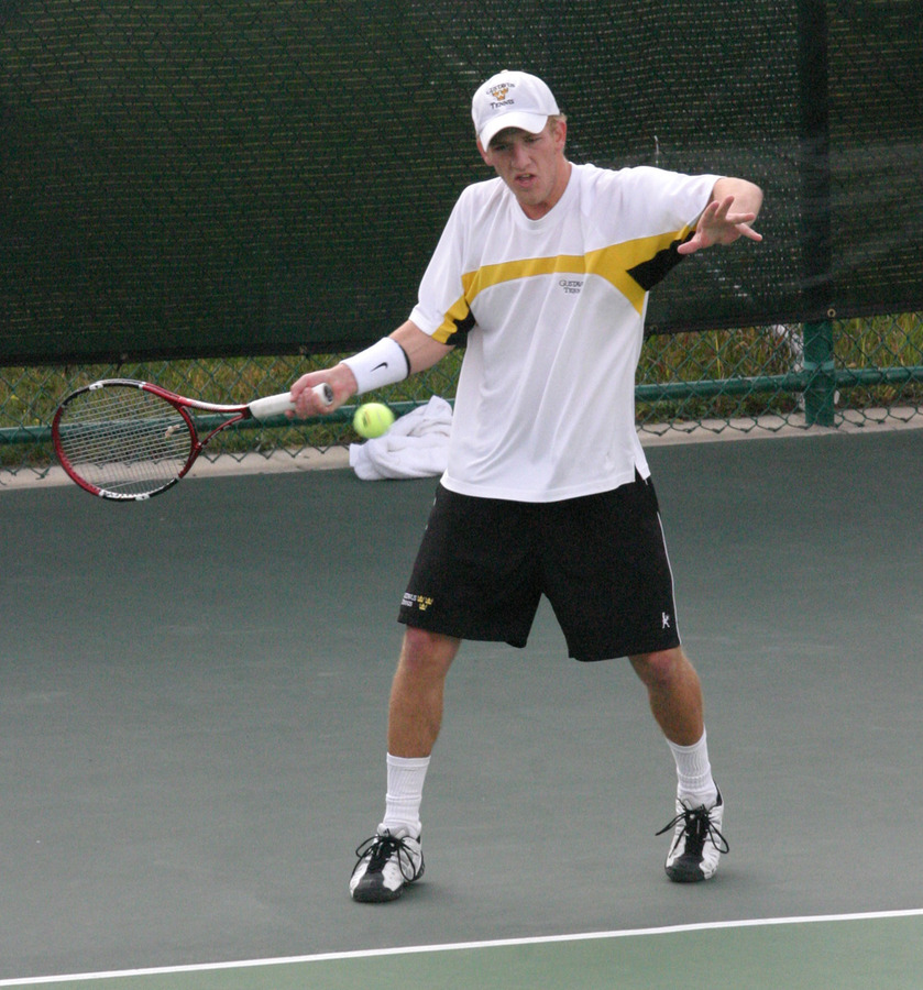 Kauss in action at the ITA Midwest Regional Tournament.