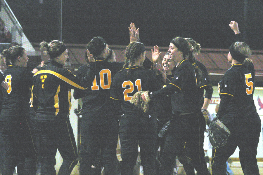 The Gusties celebrate after closing out the 5-0 win.