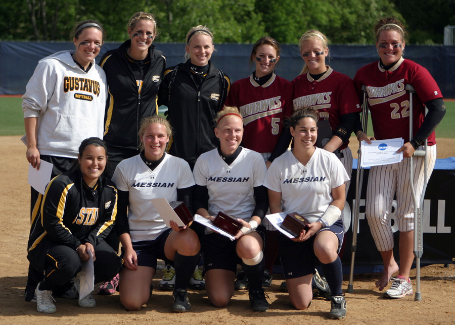 Click, Wendorff, Brown, and Prunty pictured with the rest of the NCAA All-Tournament Team